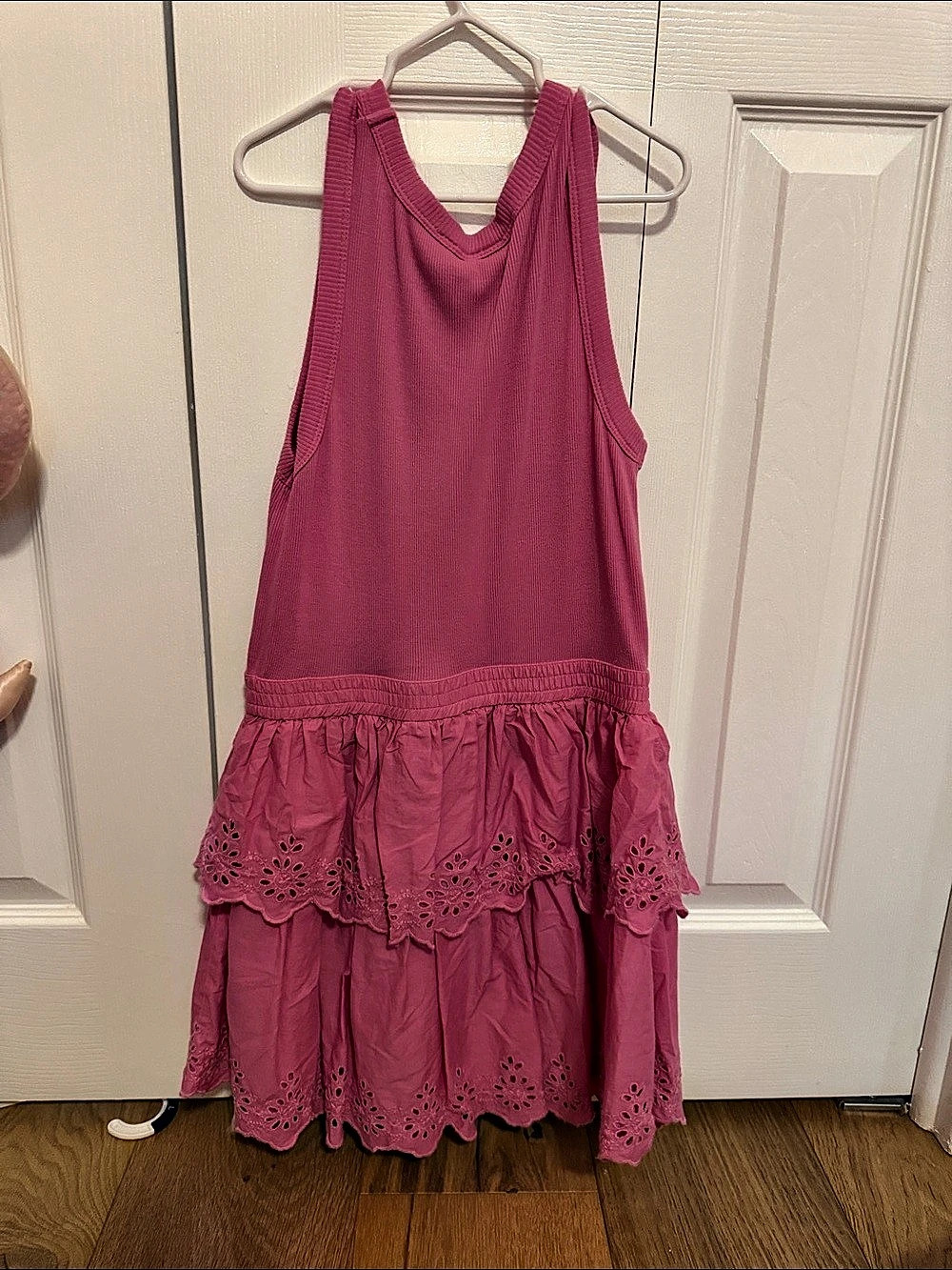 GAP Girls Pink Tiered Eyelet Dress Size Large